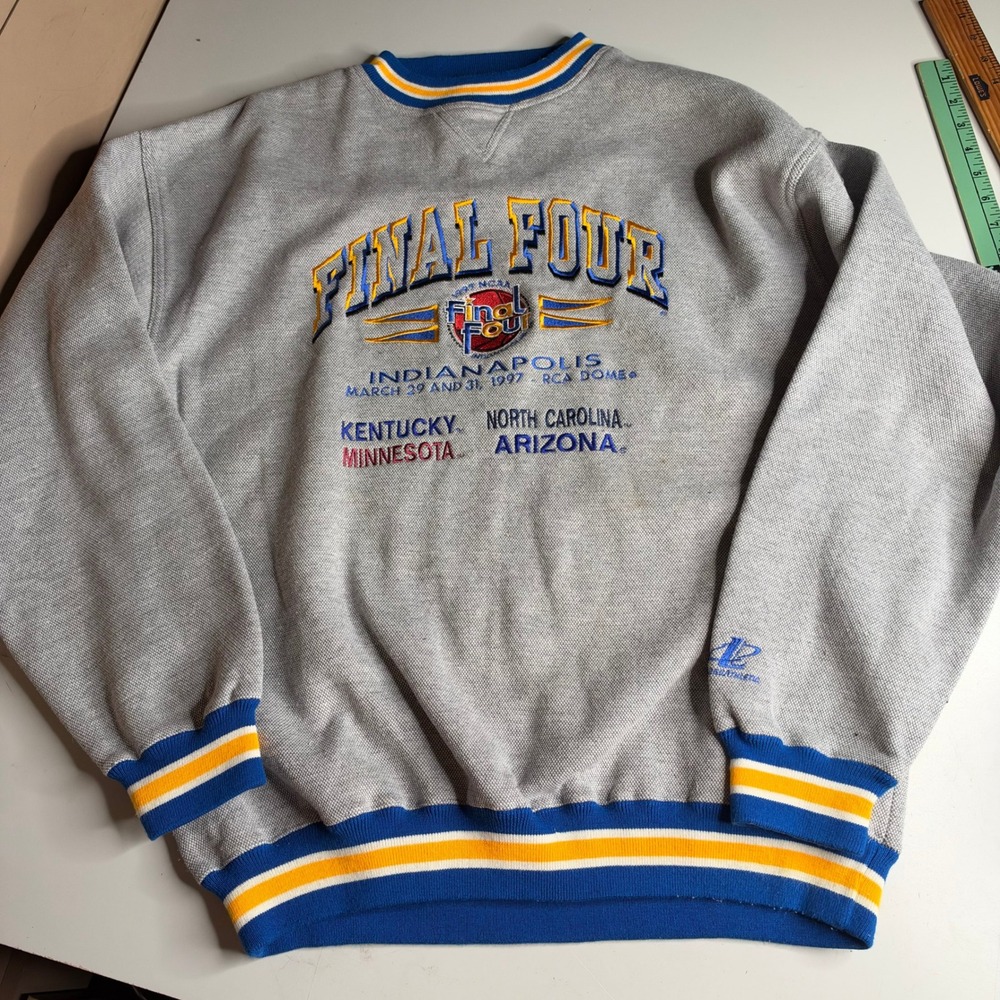 Vintage 1997 NCAA Final Four Indianapolis Logo Athletic Sweatshirt Mens XL Gray